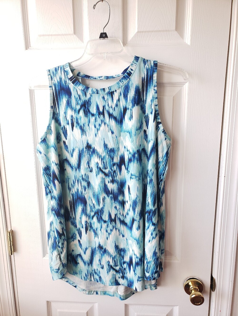 Lane Bryant Blue Mix Abstract Sleeveless Tank/tunic Set